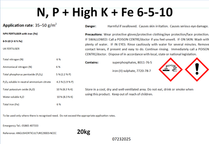 Angus High Iron: 6-5-10 + 6Fe (mini 1-2.5mm) in 20 kg EXW