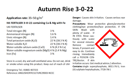 Turf Rise Autumn / Winter lawn treatment 3-0-22